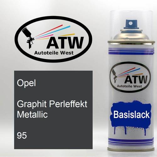 Opel, Graphit Perleffekt Metallic, 095: 400ml Sprühdose, von ATW Autoteile West.